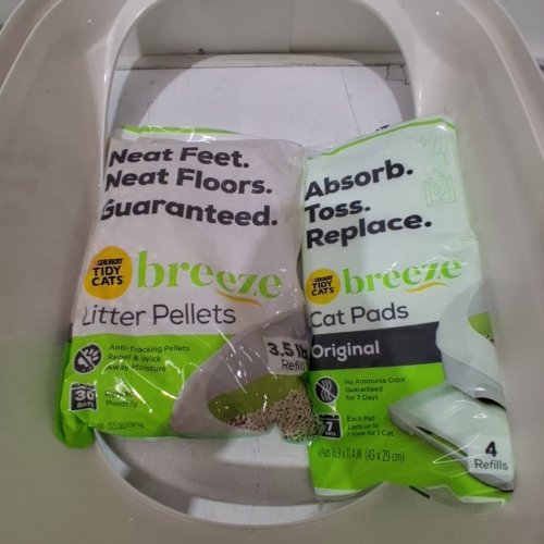 4PC PURINA TIDY CATS NON-CLUMPING BREEZE LITTER BOX KIT WITH PELLETS AND PADS - 3.5LB LITTER BAG image 3