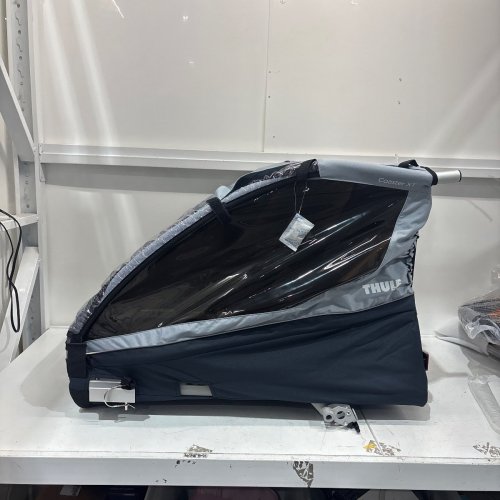 THULE COASTER XT LIGHTWEIGHT 2-SEAT BIKE TRAILER FOR EASY COMMUTING - 100LBS CAPACITY - SOFT BLUE (MODEL:10101821) image 4
