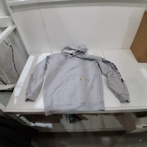 MEN'S CARHARTT LOOSE FIT MIDWEIGHT LOGO SLEEVE GRAPHIC HOODIE SWEATSHIRT - MEDIUM - HEATHER GREY (STYLE: TS0288-M) image 4