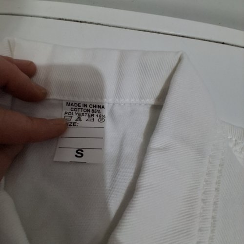 WOMEN'S CROP DENIM JACKET - SMALL - WHITE image 3