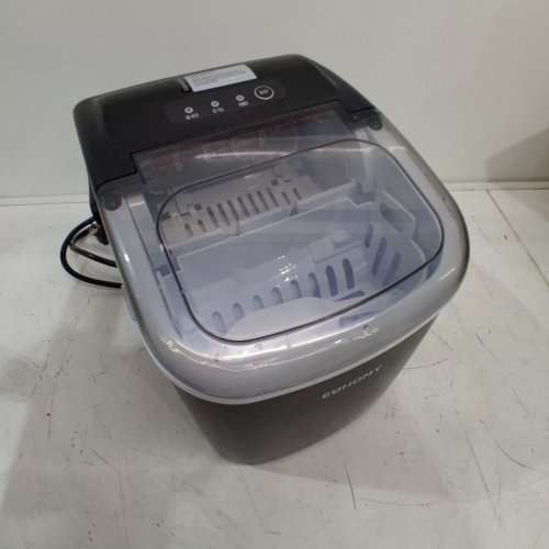EUHOMY COUNTERTOP ICE MAKER MACHINE WITH HANDLE, BASKET AND SCOOP - MAKES 26LB/DAY - BLACK (MODEL: IM001-BBL-CAEH) image 3