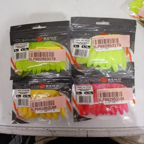 4 (10PK) ASSORTED SOUTH BEND SWIRL TAIL GRUBS - 4" - ASSORTED COLORS (40 TOTAL) image 2