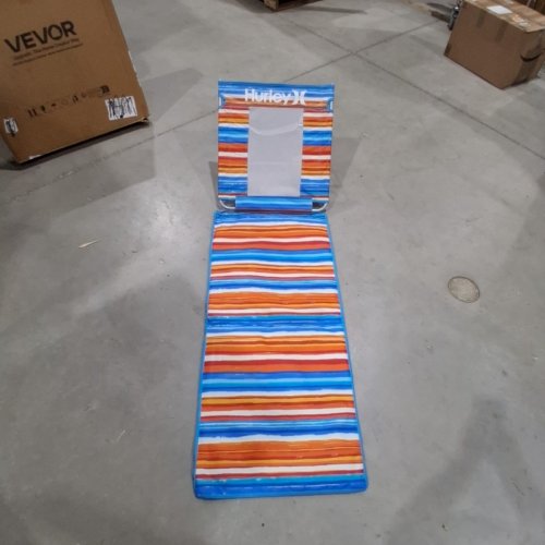 HURLEY BEACH GROUND MAT LOUNGER WITH BACKREST AND COOLER POCKET - BLUE\ORANGE (MODEL: 169502GGMD) image 2