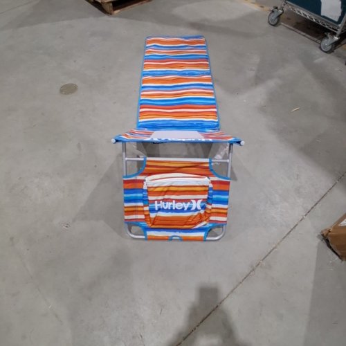 HURLEY BEACH GROUND MAT LOUNGER WITH BACKREST AND COOLER POCKET - BLUE\ORANGE (MODEL: 169502GGMD) image 3