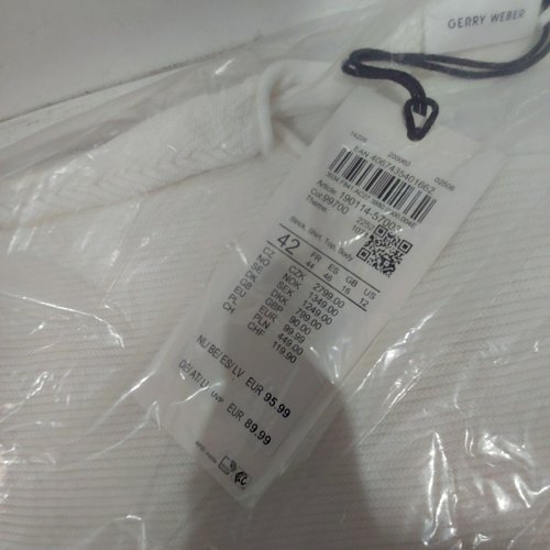 GERRY WEBER KNITTED LONG SLEEVE - SIZE 12 / LARGE - WHITE/CREAM (STYLE : 190144-57003) image 3