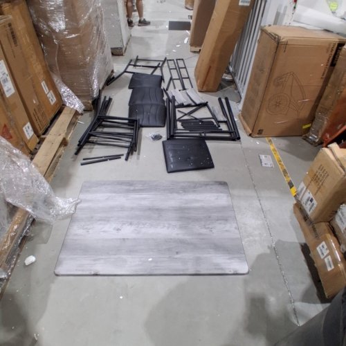 5PC DINING TABLE AND CHAIRS - 43.2" X 27.5" - GRAY AND BLACK image 2