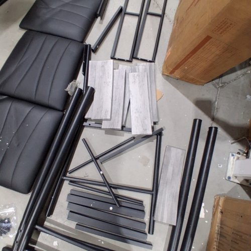 5PC DINING TABLE AND CHAIRS - 43.2" X 27.5" - GRAY AND BLACK image 7