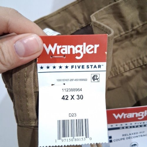 MEN'S WRANGLER FLEECE LINED CARGO PANTS - 42W X 30L - BROWN (STYLE: 112388964) image 3