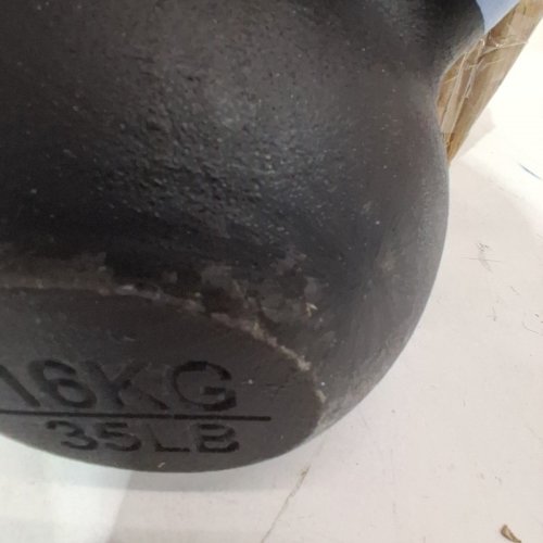 YES4ALL POWDER COATED CAST IRON KETTLEBELL - 35LBS - LIGHTBLUE /BLACK (MODEL: ‎QCG3) image 4