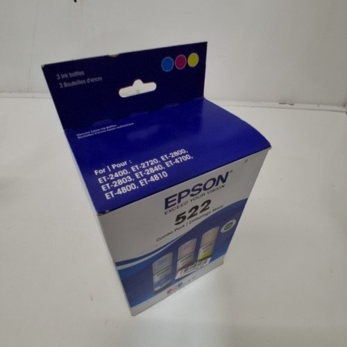 3PC EPSON 522 COMBO PACK INK REFILL BOTTLES FOR SELECT ECOTANK PRINTERS - 65ML EACH - CYAN, MAGENTA, YELLOW (MODEL: T522520-S/CP) image 2