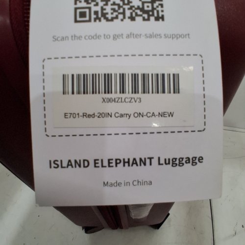 ISLAND ELEPHANT EXPANDABLE CARRY-ON LUGGAGE AIRLINE APPROVED WITH FRONT POCKET, CUP HOLDER, USB CHARGE, SIDE POTHOOK, 360°SPINNER WHEELS, TSA LOCK & 100% PC UNBREAKABLE - 20" - RED (MODEL: E701) image 2