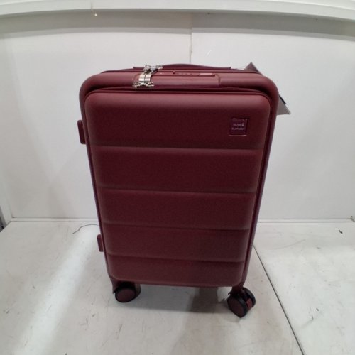 ISLAND ELEPHANT EXPANDABLE CARRY-ON LUGGAGE AIRLINE APPROVED WITH FRONT POCKET, CUP HOLDER, USB CHARGE, SIDE POTHOOK, 360°SPINNER WHEELS, TSA LOCK & 100% PC UNBREAKABLE - 20" - RED (MODEL: E701) image 3