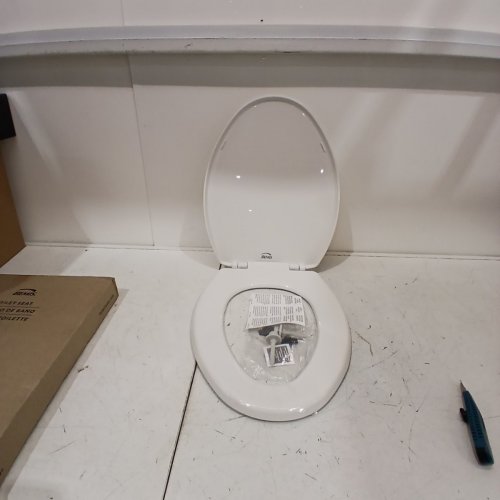 BEMIS ELONGATED PLASTIC CLOSED FRONT TOILET SEAT - 18" - WHITE image 3