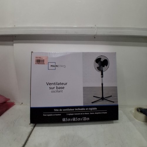 MAINSTAYS 3-SPEED OSCILLATING STANDING FAN - 27" X 47" - BLACK image 4