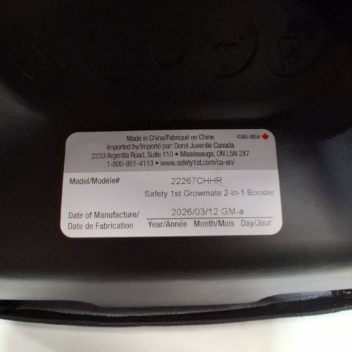 SAFETY 1ST 2-IN-1 LIGHTWEIGHT GROWMATE BELT-POSITIONING BOOSTER CAR SEAT WITH HIGH-BACK TO BACKLESS & ADJUSTABLE HEADREST- BLACK (MODEL:22267CHHR) image 2