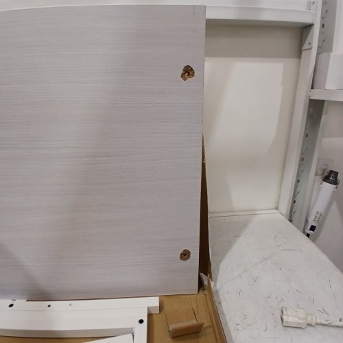 VASAGLE COMPUTER DESK FOR HOME/OFFICE/LIVINGROOM - 19.7" X 39.4" X 29.9" - WHITE/GREY (MODEL: LWD041W44V1) image 5