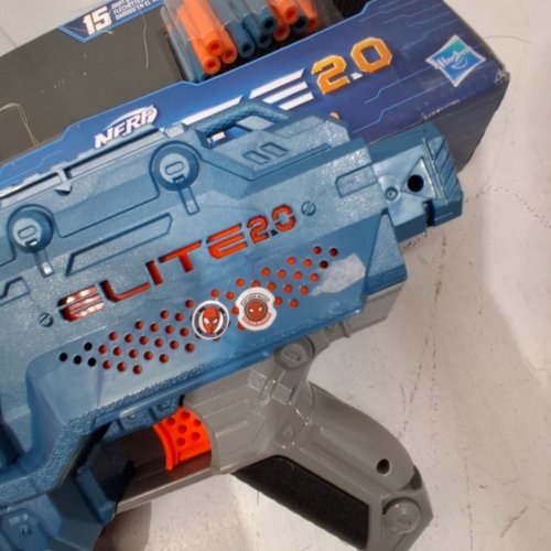NERF ELITE 2.0 DART BLASTER - 15 DART CAPACITY - BLUE / ORANGE image 4