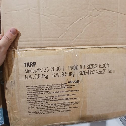 VEVOR HEAVY DUTY MULTIPURPOSE TARP - 20FT X 30FT - SILVER-BROWN (MODEL: YK135-2030-1) image 2