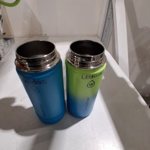 2PK THERMOFLASK STAINLESS STEEL BOTTLE - 16OZ - RETRO BLUE/LEMONADE (MODEL:1880559) image 5