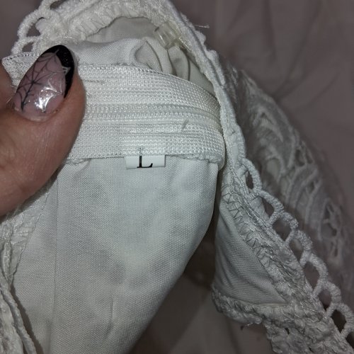 WOMEN'S LACE TOP DRESS - LARGE - WHITE image 3