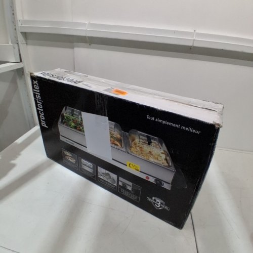 PROCTOR SILEX TRIPLE BUFFET SERVER & FOOD WARMER - 2.5 QUART - STAINLESS STEEL/BLACK (MODEL: 34300RG) image 5