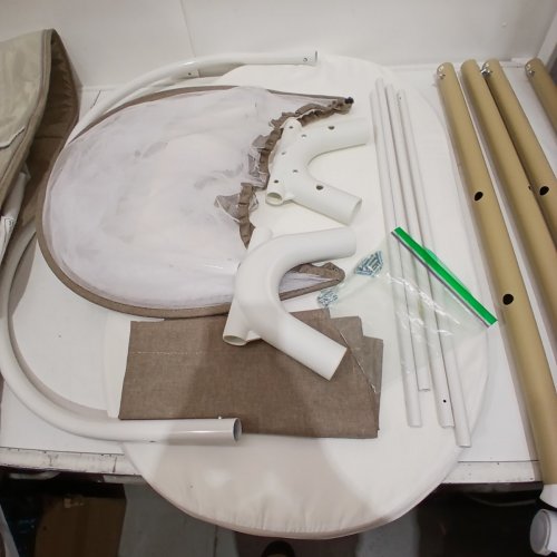 GYARING PORTABLE BABY BASSINET WITH MESH COVER AND UNDER STORAGE - 34.6" X 20.8" X 34.6" - BEIGE (MODEL: B6) image 5
