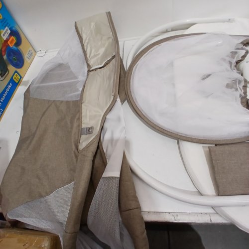 GYARING PORTABLE BABY BASSINET WITH MESH COVER AND UNDER STORAGE - 34.6" X 20.8" X 34.6" - BEIGE (MODEL: B6) image 6