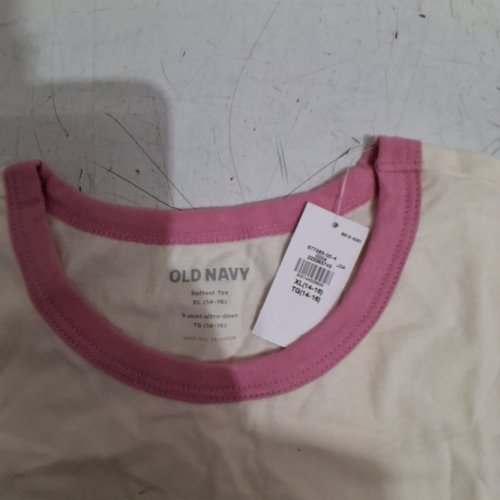 KID'S OLD NAVY T-SHIRT - EXTRA LARGE (14-16) - BEIGE / PINK (STYLE : 877585-00-4) image 3