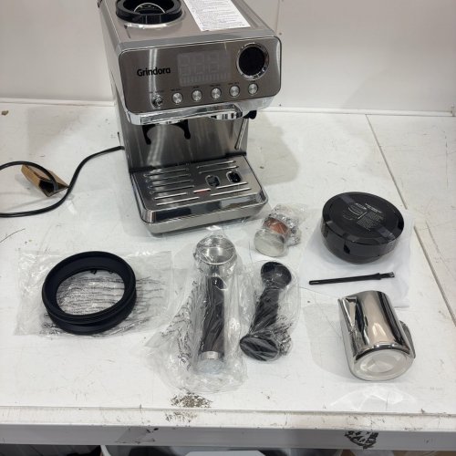 GRINDORA ESPRESSO COFFEE MACHINE - 1500W 120V - CHROME (MODEL: CM1628C) image 5
