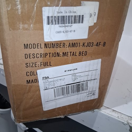 HQU PLATFORM BED FRAME WITH METAL GASKETS - 4" - FULL - BLACK (MODEL: AM01-KJ03-4F-W) image 2