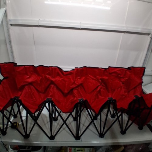 TRADEMARK INNOVATIONS FOLDING PORTABLE SPORTS BENCH - 200LBS CAPACITY PER SEAT - 100"X18" - RED (MODEL: ‎6-SEATER-B-RED) image 3