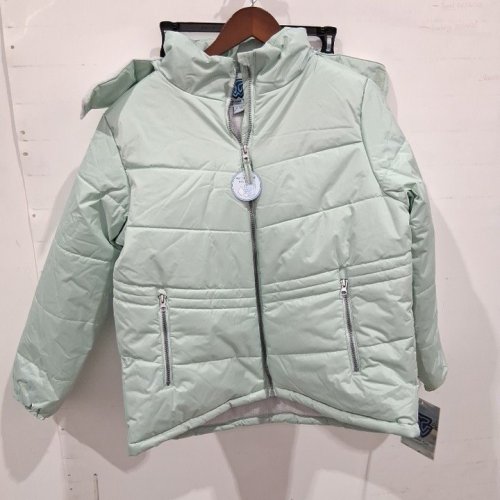 WOMEN'S WHALES TAIL PERFORMANCE WEAR RAIN AND WIND PROOF QUILTED JACKET WITH REMOVAL HOOD - EXTRA LARGE - MINT GREEN image 2