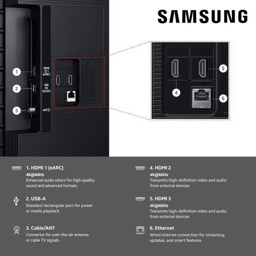 SAMSUNG CLASS CRYSTAL UHD SMART TV - 55" - BLACK (MODEL: UN55U8000HF) image 4
