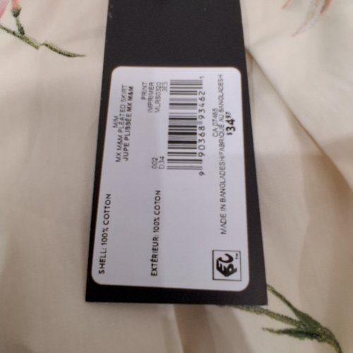 WOMENS MEXX SKIRT WITH PLEATS - MED - WHITE/FLOWER PATTERN image 2