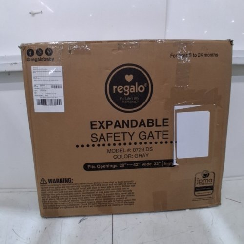 REGALO PLASTIC EXPANDABLE SAFETY GATE - GREY - (MODEL:0723DS) image 3