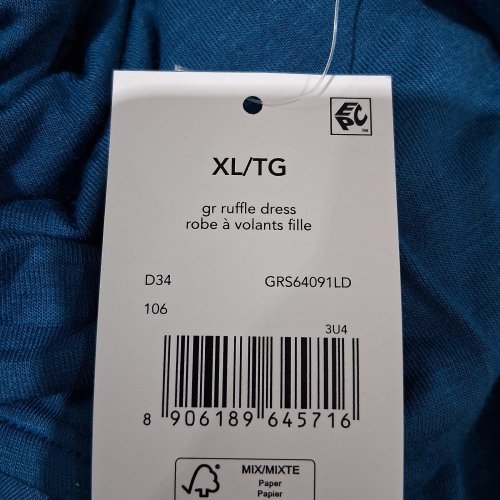 WOMEN'S GEORGE RUFFLE DRESS - XL/TG - BLUE image 2