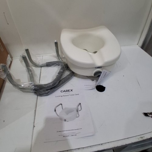 CAREX RAISED TOILET SEAT WITH HANDLES AND LOCKING FEATURE - 4.5" - WHITE - (MODEL: B31877) image 2