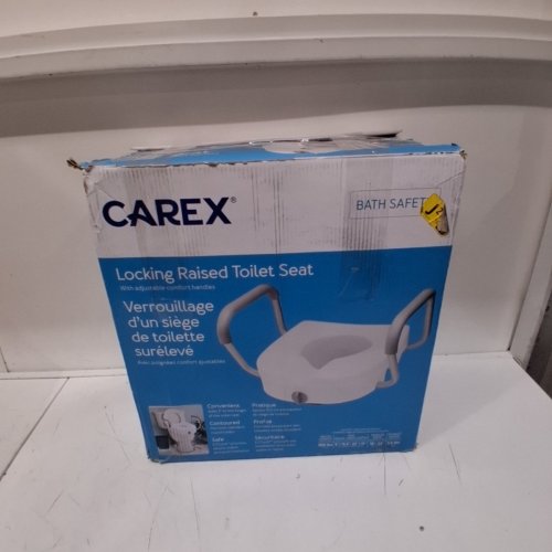 CAREX RAISED TOILET SEAT WITH HANDLES AND LOCKING FEATURE - 4.5" - WHITE - (MODEL: B31877) image 4