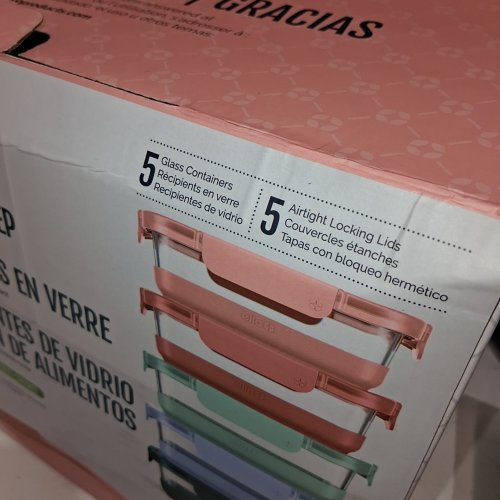 10PC ELLO GLASS MEAL PREP CONTAINER SET - 800 ML - MULTICOLOURED (MODEL : 1901862) image 2
