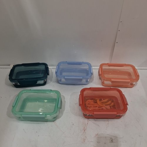 10PC ELLO GLASS MEAL PREP CONTAINER SET - 800 ML - MULTICOLOURED (MODEL : 1901862) image 3