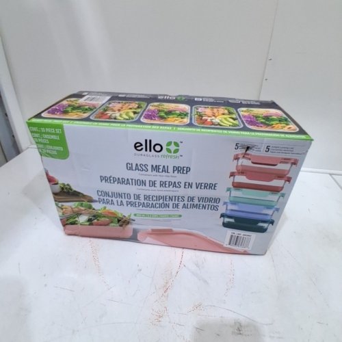 10PC ELLO GLASS MEAL PREP CONTAINER SET - 800 ML - MULTICOLOURED (MODEL : 1901862) image 5