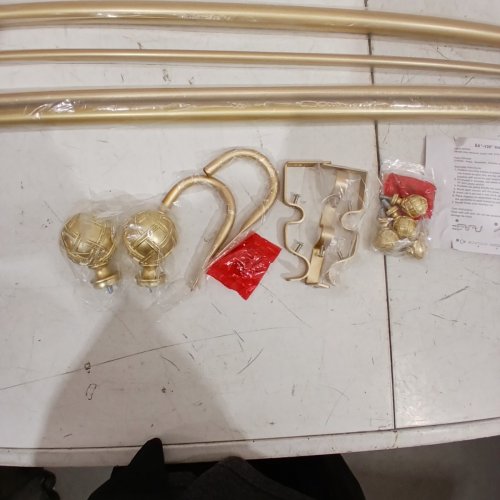 ADJUSTABLE DOUBLE CURTAIN ROD - 48"-84" - GOLD image 3