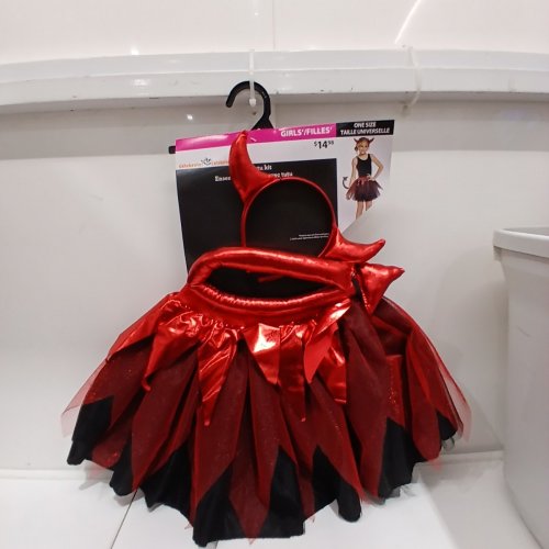 3PC GIRLS DEVIL TUTU KIT - ONE SIZE - RED / BLACK image 2