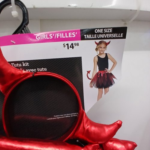 3PC GIRLS DEVIL TUTU KIT - ONE SIZE - RED / BLACK image 3