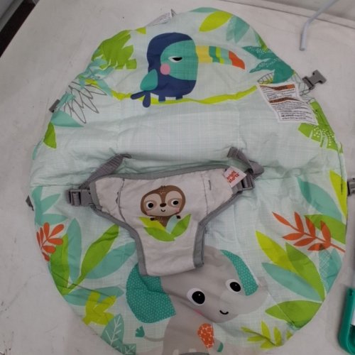 BRIGHT STARTS RAINFOREST VIBES PORTABLE 3-POINT HARNESS BOUNCER WITH TOY-BAR - RAINFOREST VIBES (MODEL: 12227) image 4
