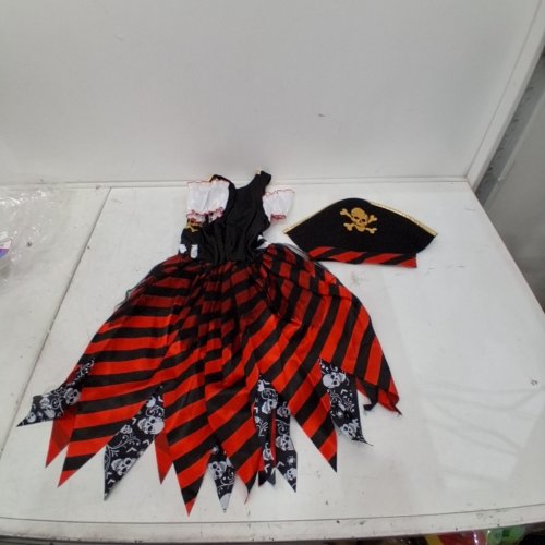 2PC GIRL'S HALLOWEEN PIRATE COSTUME - RED AND BLACK image 3
