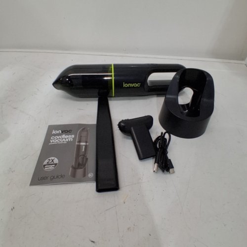 IONVAC, LIGHTWEIGHT HANDHELD CORDLESS VACUUM CLEANER, USB CHARGING, MULTI-SURFACE, GREEN BLACK image 3