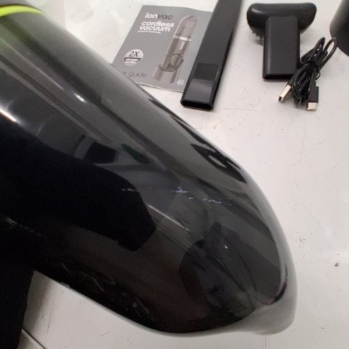 IONVAC, LIGHTWEIGHT HANDHELD CORDLESS VACUUM CLEANER, USB CHARGING, MULTI-SURFACE, GREEN BLACK image 4