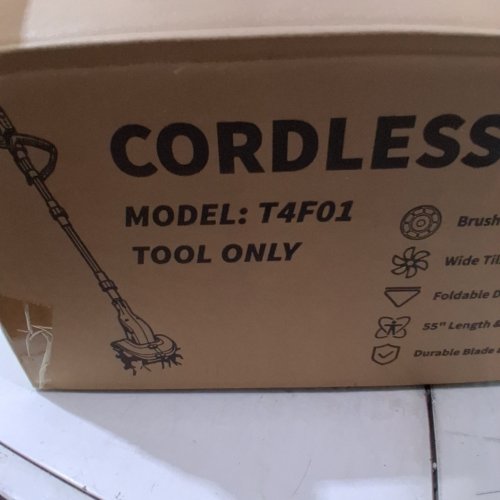 FORDWALT CORDLESS TILLER CULTIVATOR *TOOL ONLY* -18 V - 9" X 6.3" BLADE - 55" LENGTH - YELLOW (MODEL: T4F01) image 2