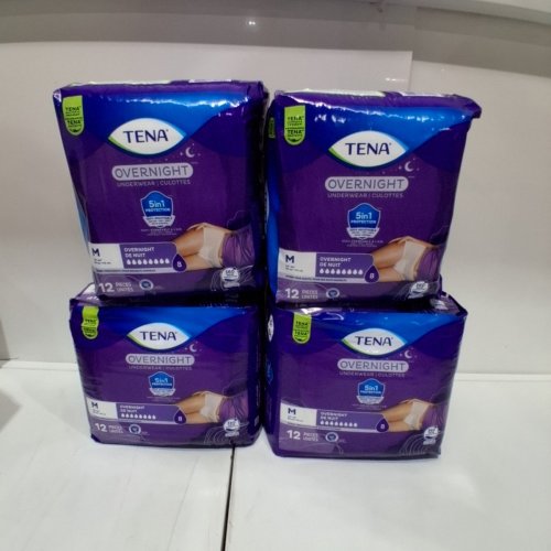 48PK TENA DISPOSABLE OVERNIGHT ABSORBENT UNDERWEAR - MEDIUM - 34" - 44" (MODEL: 072213 V-01) image 2